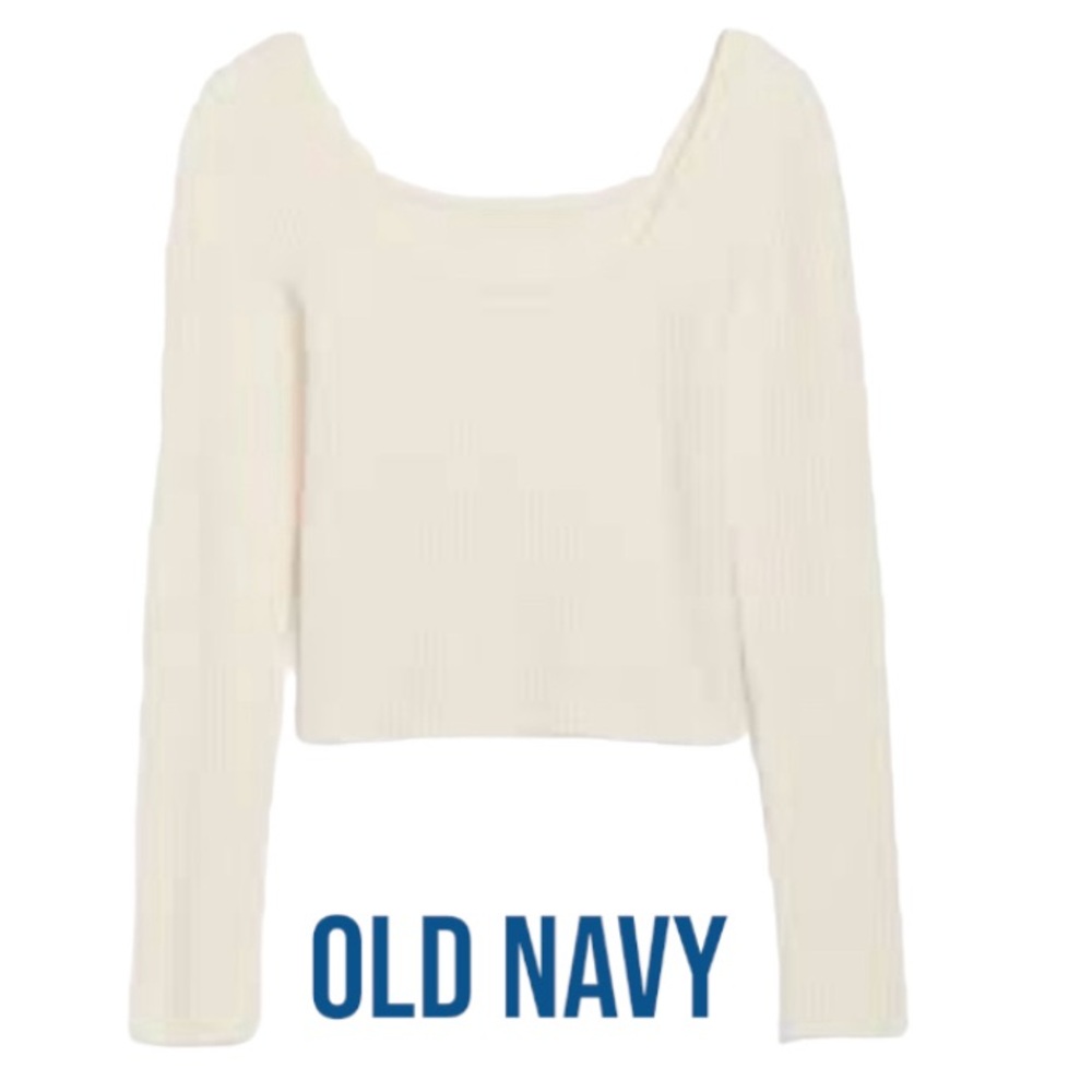 3X Old Navy | Fitted Cropped Square-Neck Rib-Knit Sweater